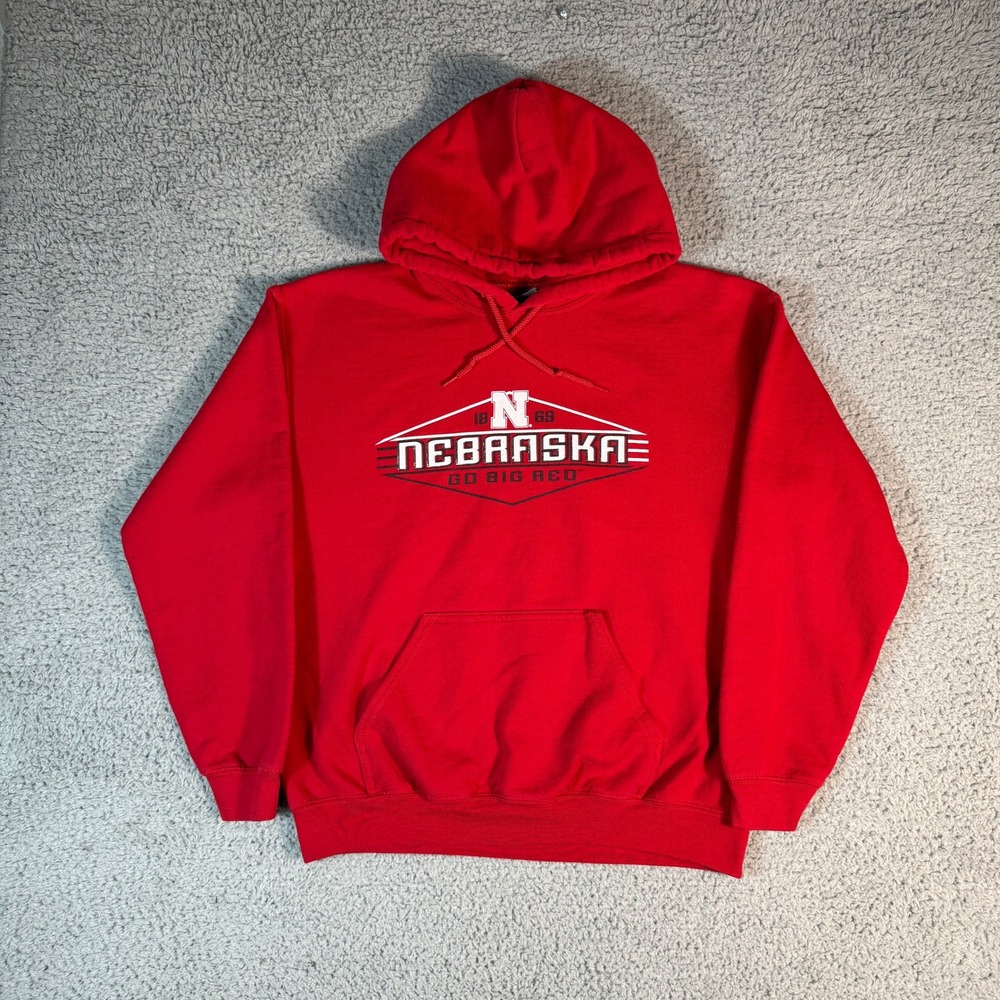 Nebraska Huskers Hoodie Mens Medium University of Nebraska Go Big Red‎ Pullover